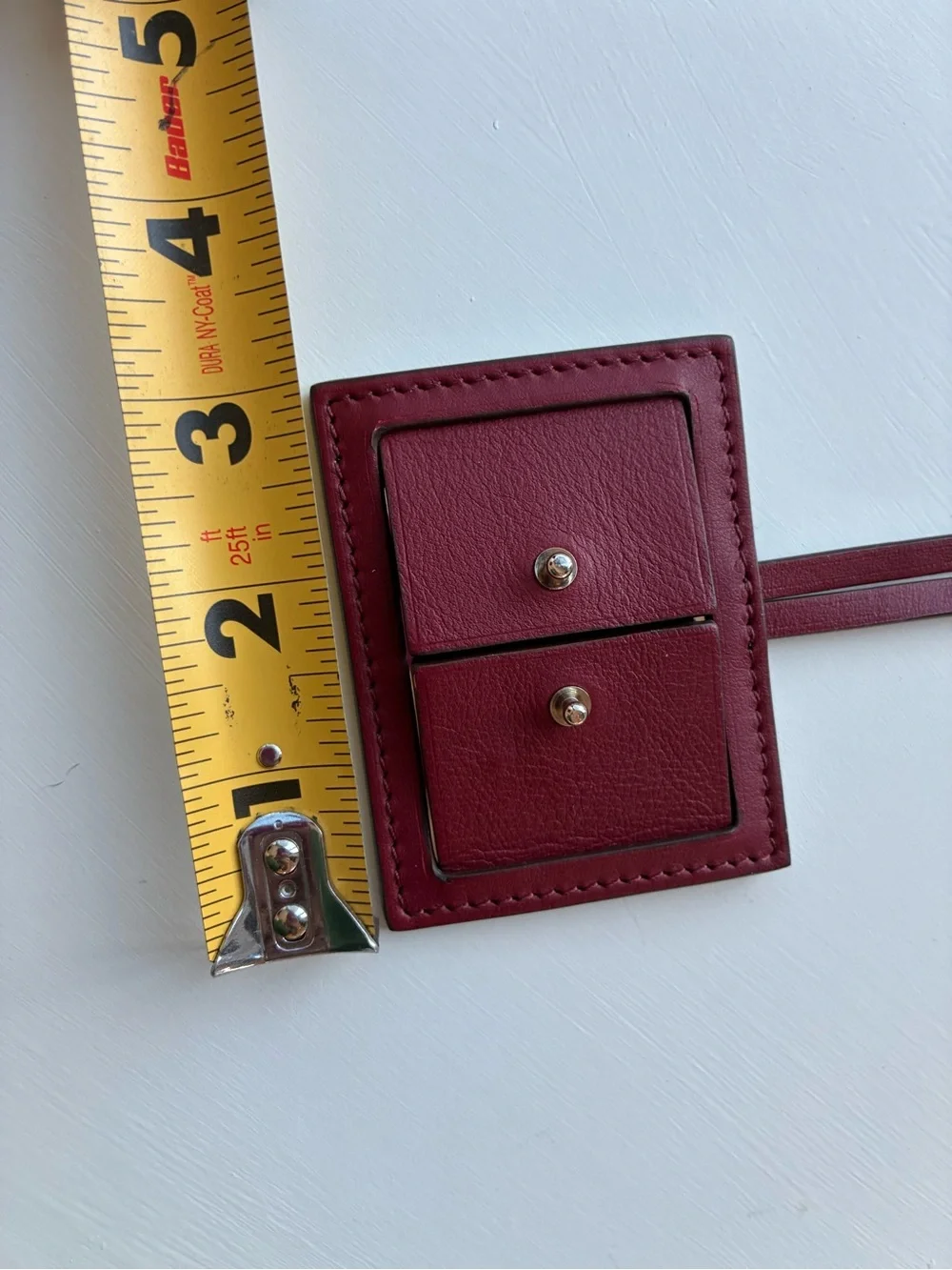 New Mark Cross Leather Mirror Necklace